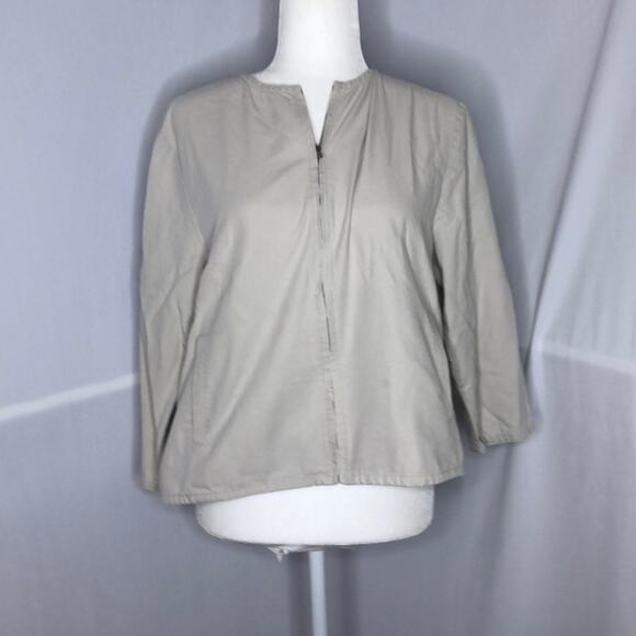 Eileen fisher tan zip up jacket - Picture 1 of 4